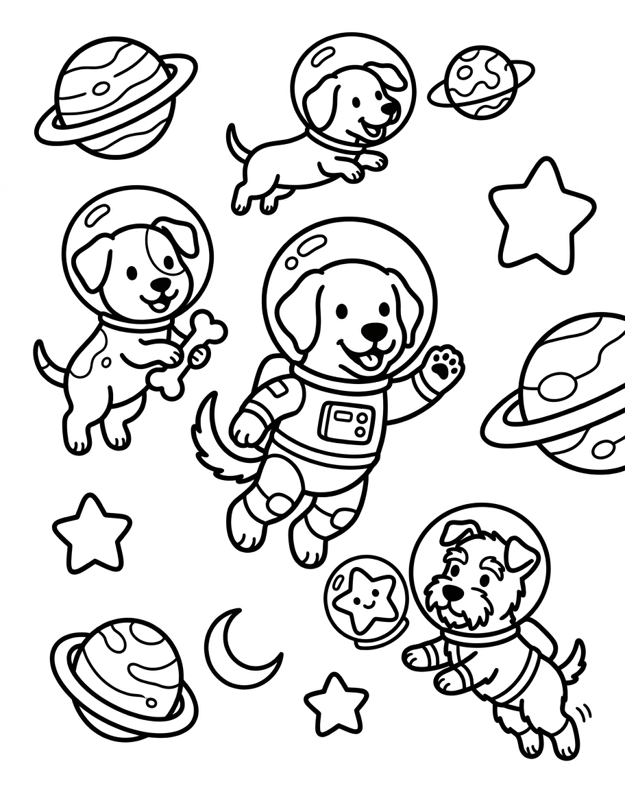 Puppies Astronaut